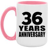 36th Anniversary 36 Years Anniversary - 15oz Accent Mug Pink