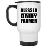 Blessed Dairy Farmer - White Travel Mug