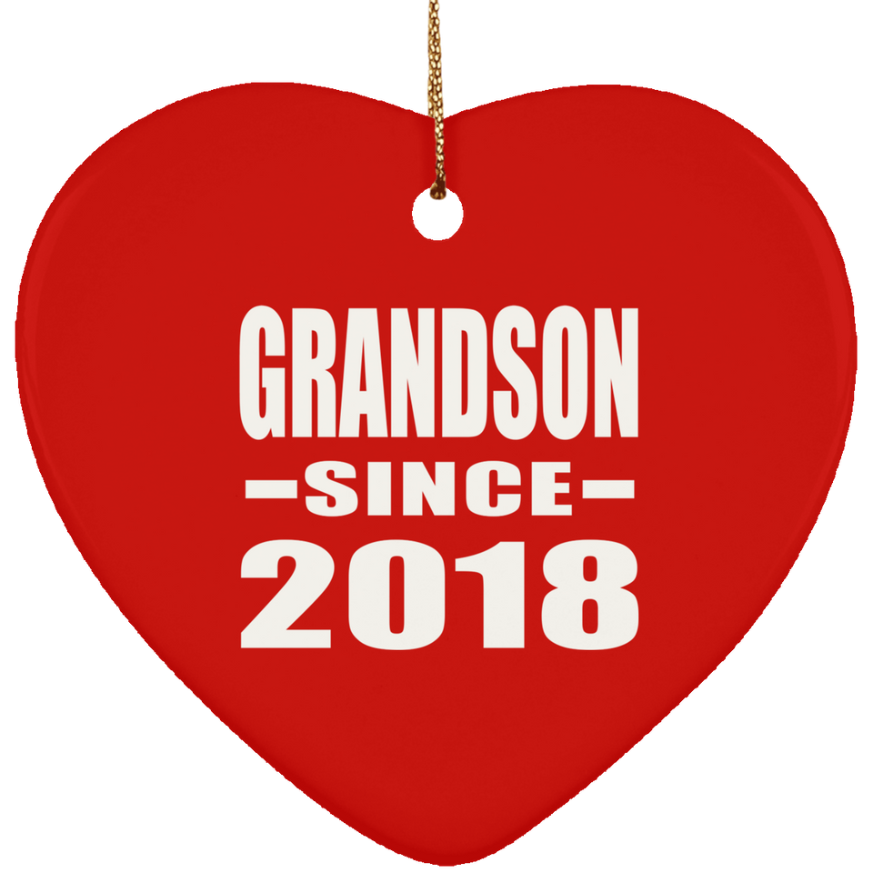 Grandson Since 2018 - Heart Ornament