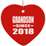 Grandson Since 2018 - Heart Ornament