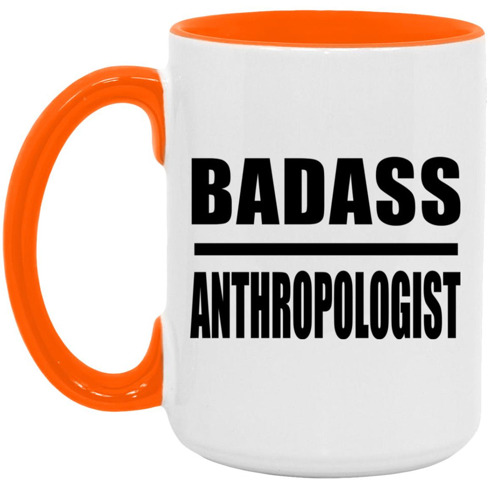 Badass Anthropologist - 15oz Accent Mug Orange