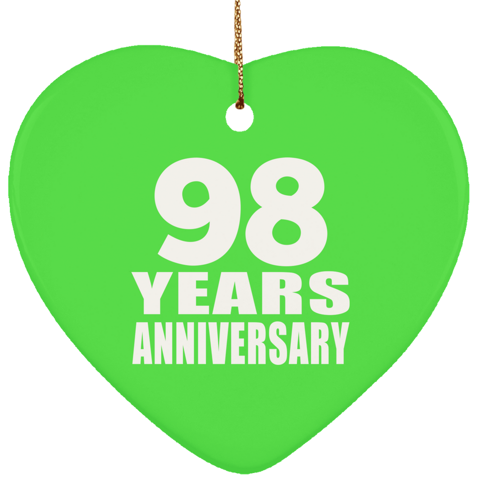98th Anniversary 98 Years - Heart Ornament