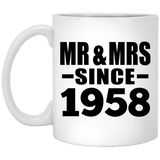 66th Anniversary Mr & Mrs Since 1958 - 11 Oz Coffee Mug