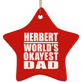 Herbert World's Okayest Dad - Star Ornament