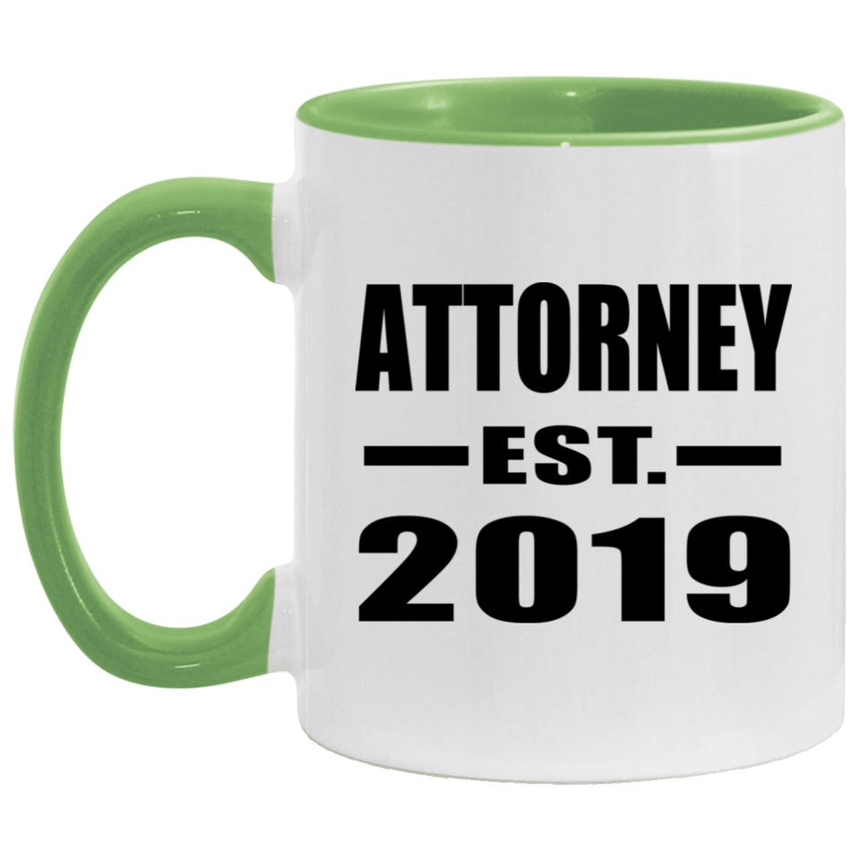 Attorney Established EST. 2019 - 11oz Accent Mug Green