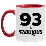93rd Birthday 93 & Fabulous - 11oz Accent Mug Red