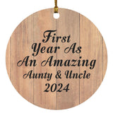 First Year As An Amazing Aunty & Uncle 2024 - Circle Ornament C