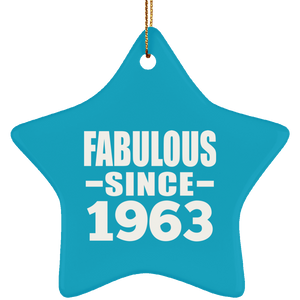 61st Birthday Fabulous Since 1963 - Star Ornament