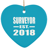 Surveyor Established EST. 2018 - Heart Ornament