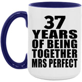 37th Anniversary 37 Years Of Being Mrs Perfect - 15oz Accent Mug Purple
