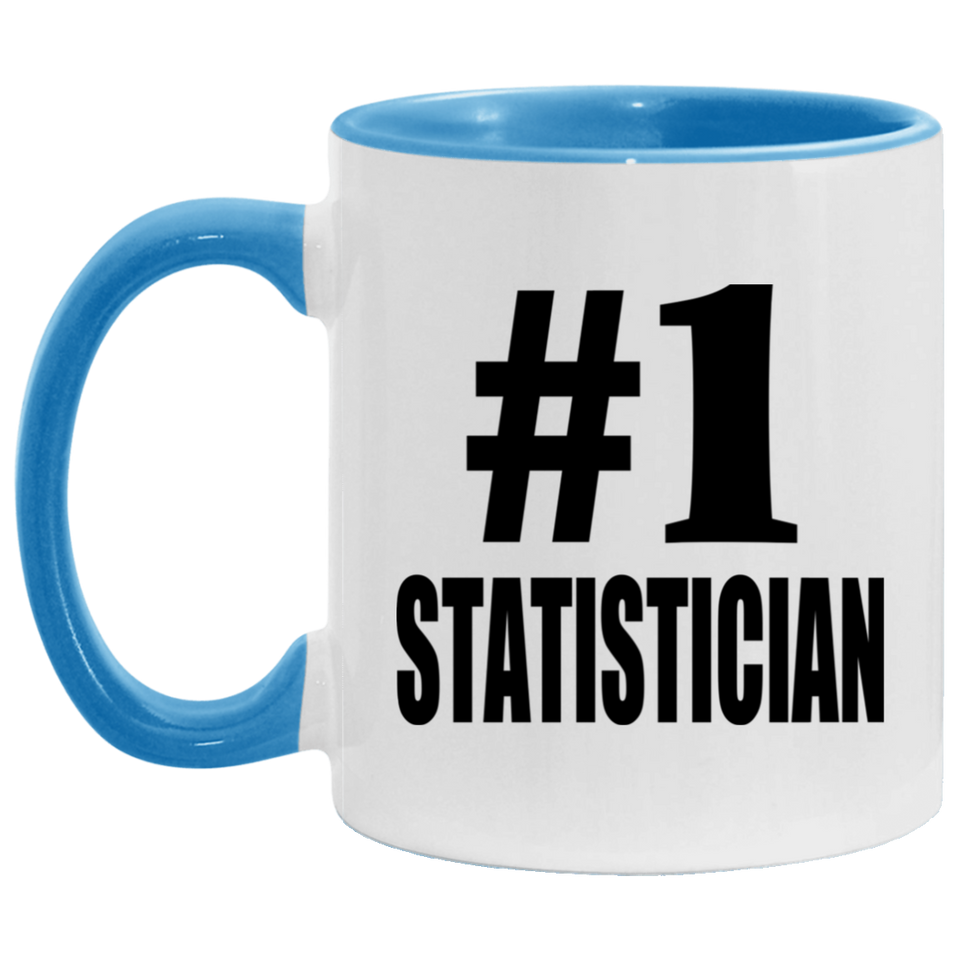 Number One #1 Statistician - 11oz Accent Mug Blue