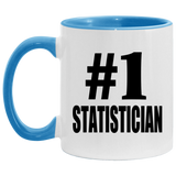 Number One #1 Statistician - 11oz Accent Mug Blue