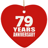 79th Anniversary 79 Years - Heart Ornament