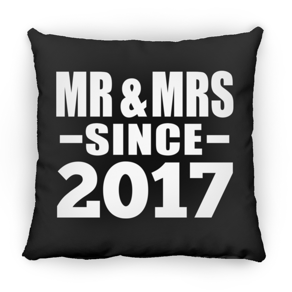 7th Anniversary Mr & Mrs Since 2017 - Throw Pillow Black
