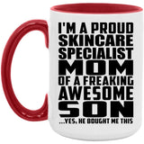 Proud Skincare Specialist Mom Of Awesome Son - 15oz Accent Mug Red