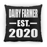 Dairy Farmer Established EST. 2020 - Throw Pillow Black