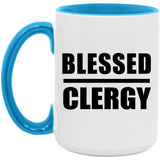 Blessed Clergy - 15oz Accent Mug Blue