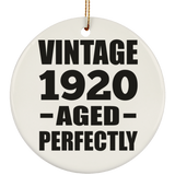 104th Birthday Vintage 1920 Aged Perfectly - Circle Ornament