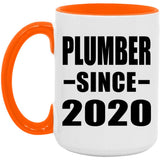 Plumber Since 2020 - 15oz Accent Mug Orange