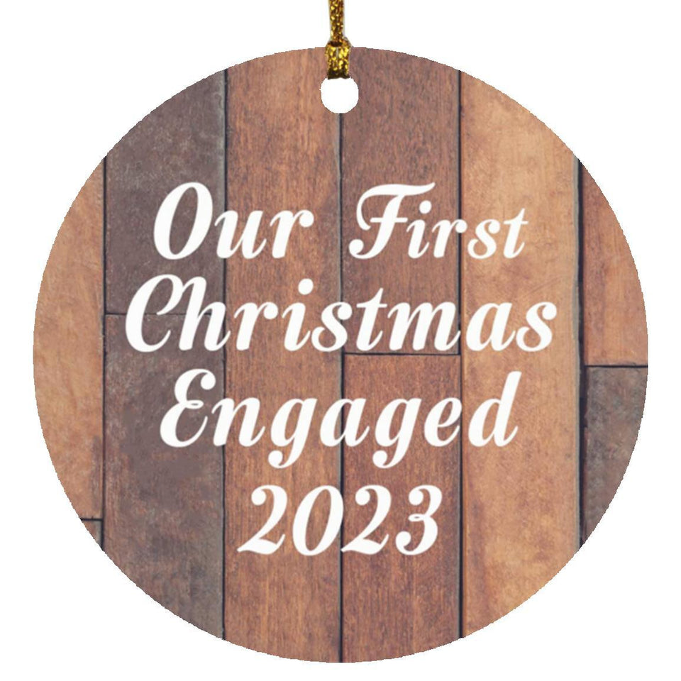 Our First Christmas Engaged 2023 - Circle Ornament E