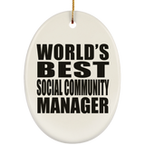World's Best Social Community Manager - Oval Ornament