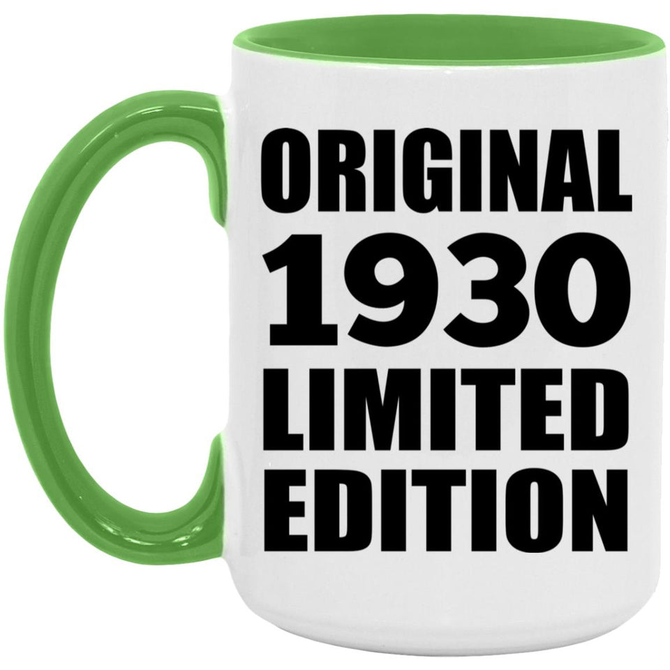 94th Birthday Original 1930 Limited Edition - 15oz Accent Mug Green