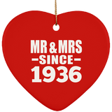 88th Anniversary Mr & Mrs Since 1936 - Heart Ornament