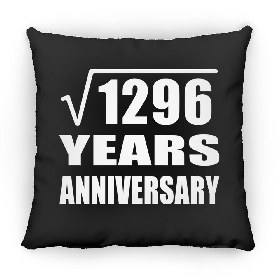 36th Anniversary Square Root of 1296 Years Anniversary - Throw Pillow Black