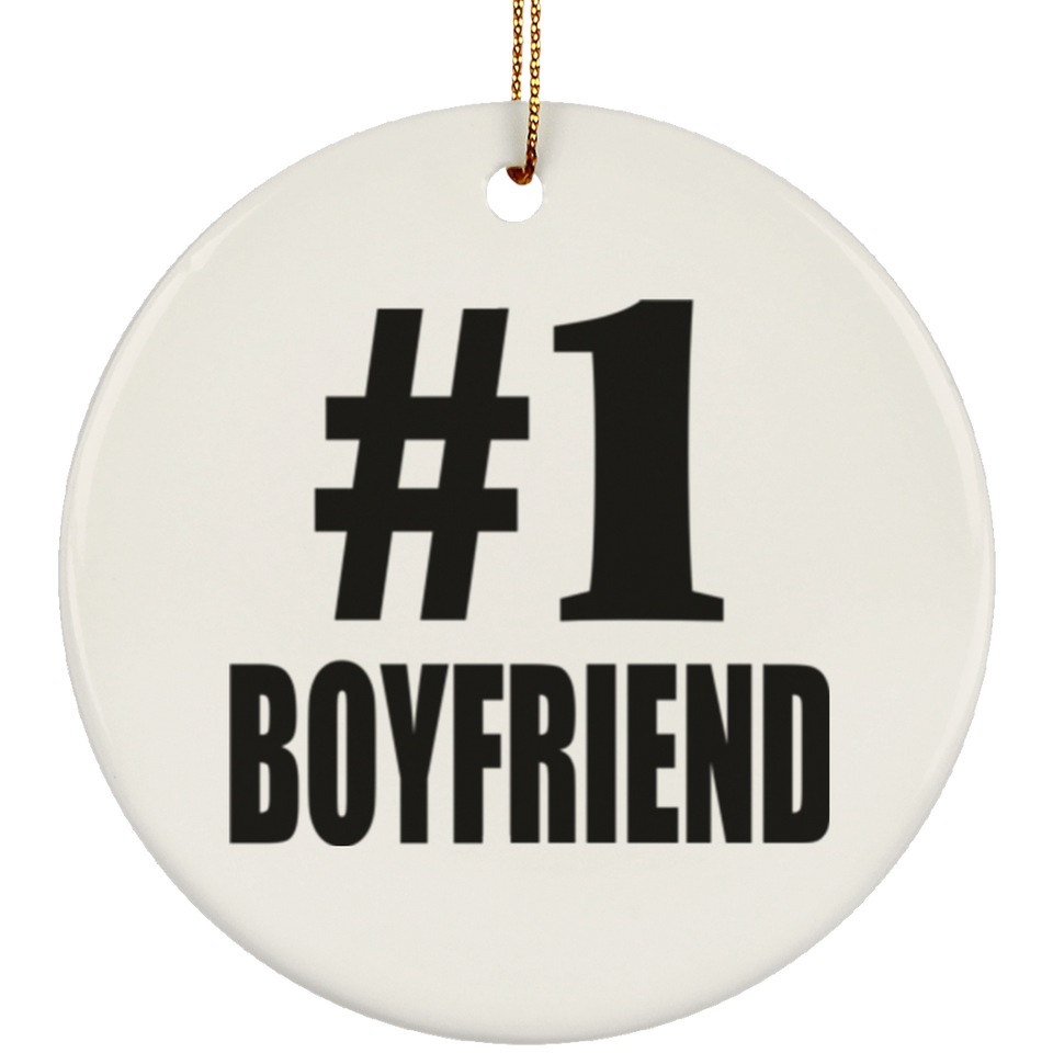 Number One #1 Boyfriend - Circle Ornament