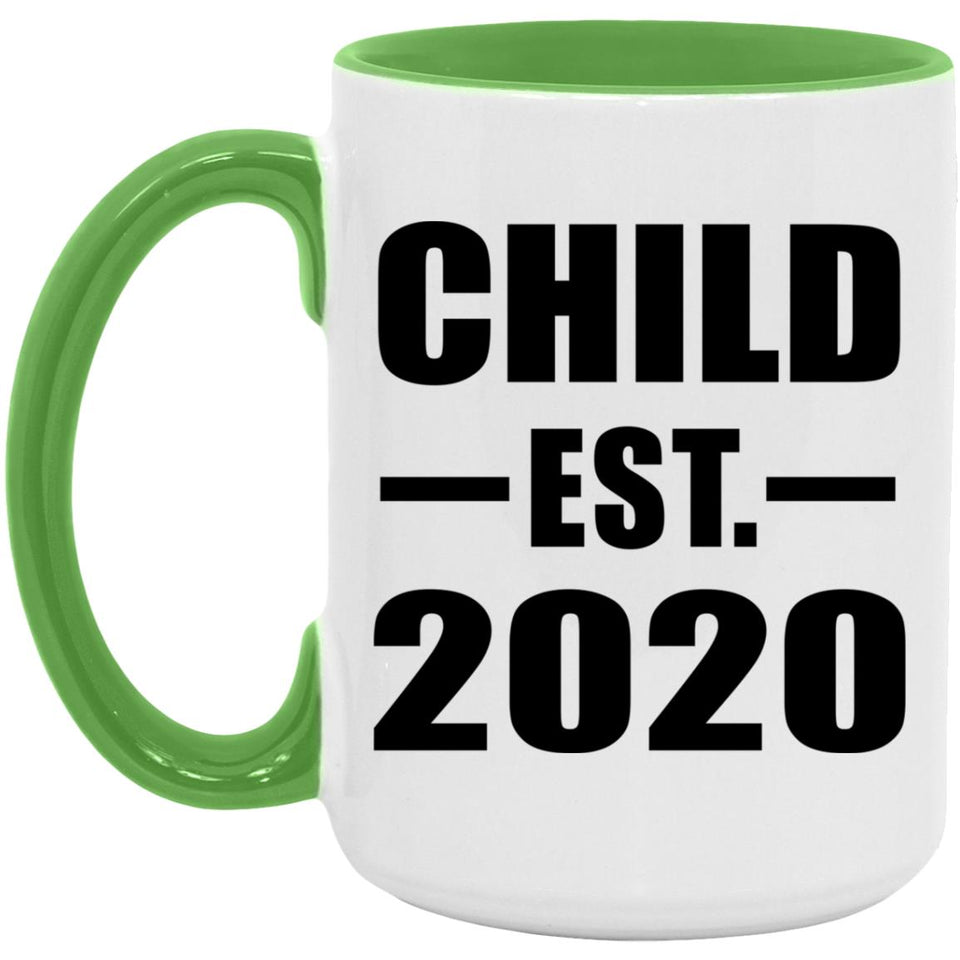 Child Established EST. 2020 - 15oz Accent Mug Green