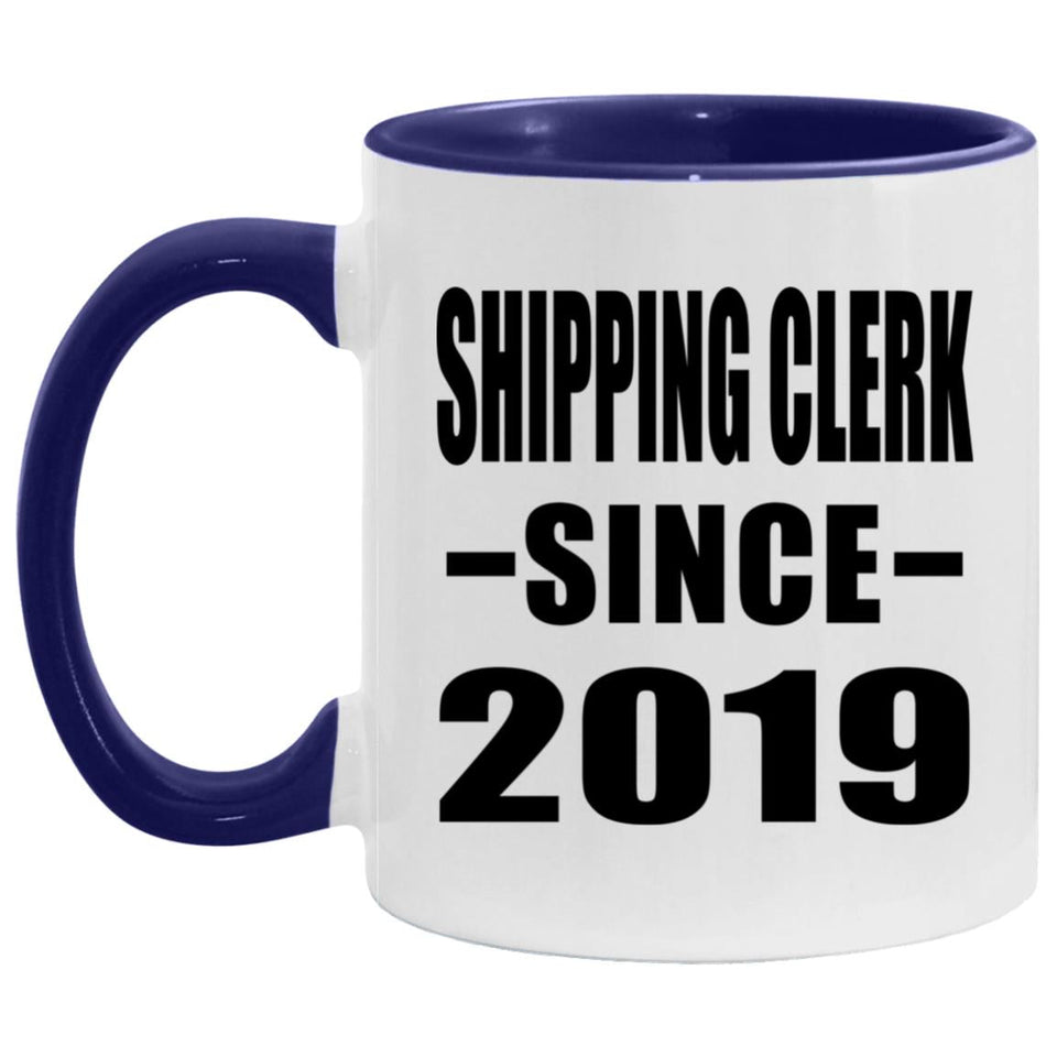 Shipping Clerk Since 2019 - 11oz Accent Mug Purple