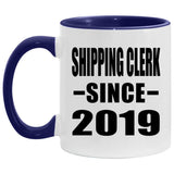 Shipping Clerk Since 2019 - 11oz Accent Mug Purple