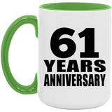 61st Anniversary 61 Years Anniversary - 15oz Accent Mug Green