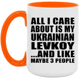 All I Care About Is My Ukrainian Levkoy - 15oz Accent Mug Orange