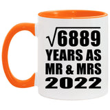 83rd Anniversary Square Root of 6889 Years As Mr & Mrs 2022 - 11oz Accent Mug Orange