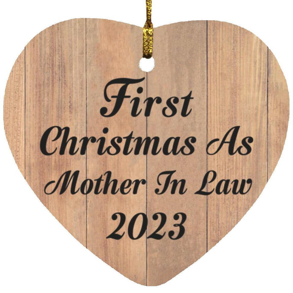 First Christmas As Mother In Law 2023 - Heart Ornament C