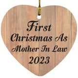First Christmas As Mother In Law 2023 - Heart Ornament C