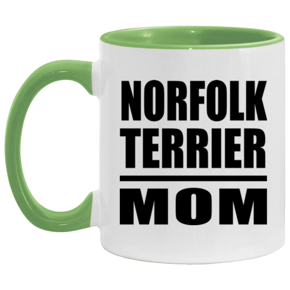 Norfolk Terrier Mom - 11oz Accent Mug Green