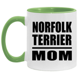 Norfolk Terrier Mom - 11oz Accent Mug Green
