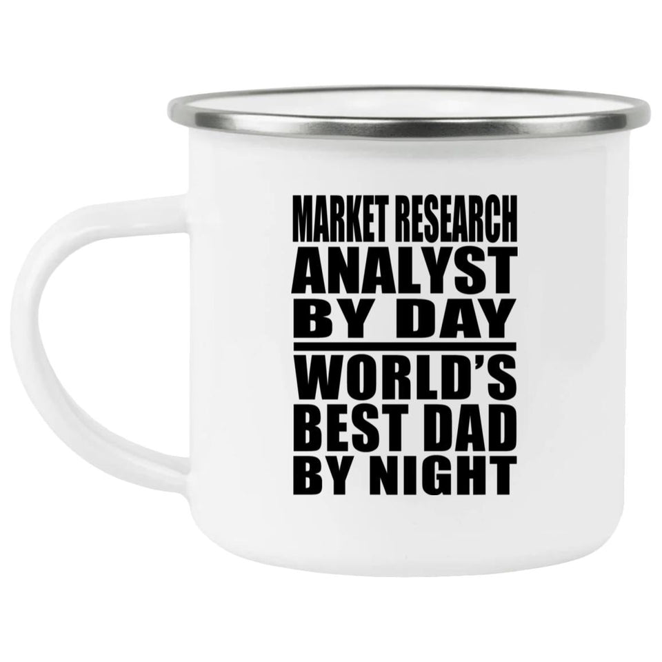 Market Research Analyst By Day World's Best Dad By Night - 12oz Camping Mug