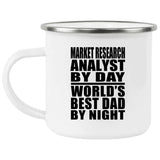 Market Research Analyst By Day World's Best Dad By Night - 12oz Camping Mug