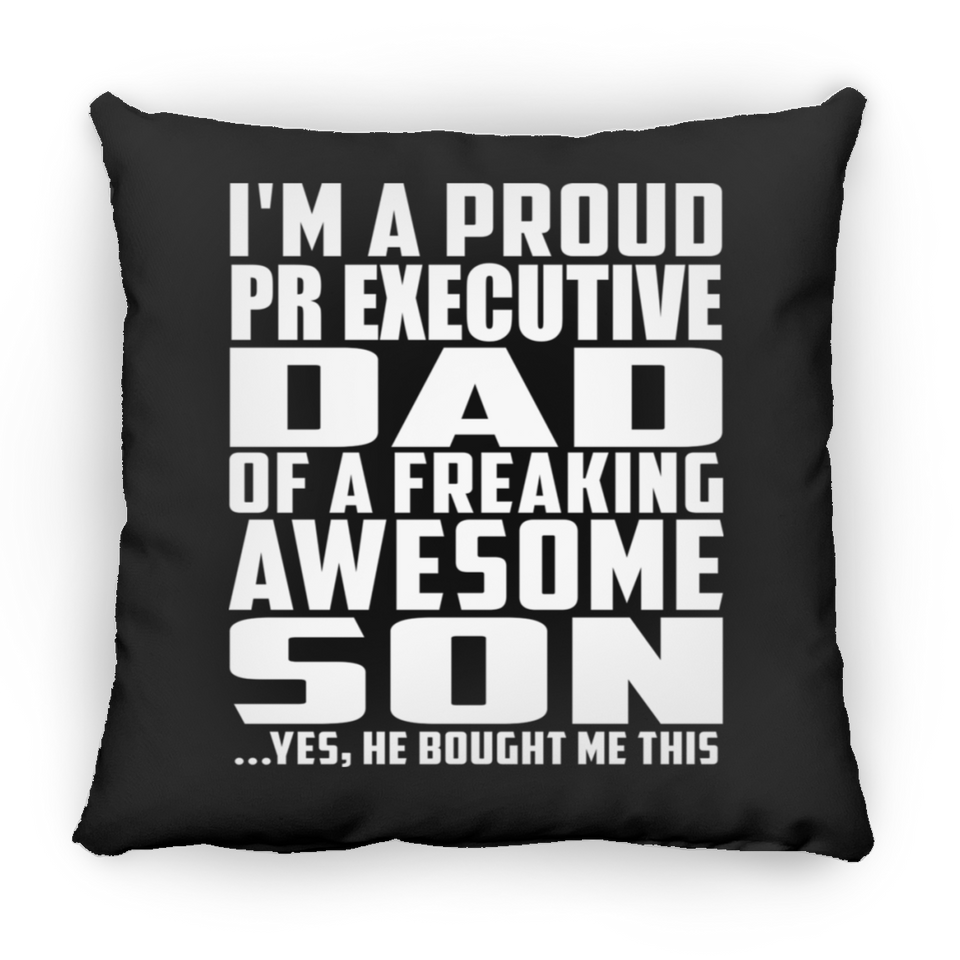 Proud Pr Executive Dad Of Awesome Son - Throw Pillow Black