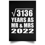 56th Anniversary Square Root of 3136 Years As Mr & Mrs 2022 - Poster Portrait