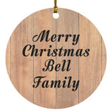 Merry Christmas Bell Family - Circle Ornament C