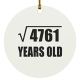 69th Birthday Square Root of 4761 Years Old - Circle Ornament
