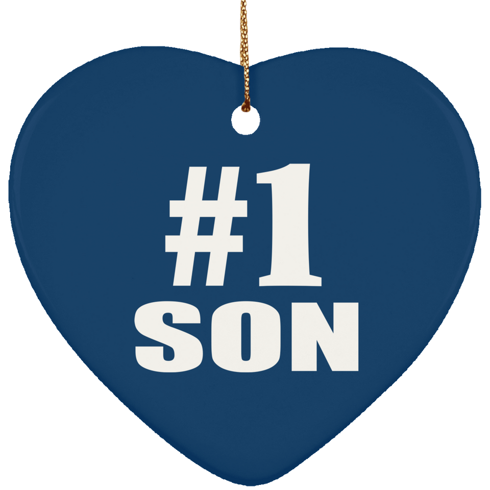 Number One #1 Son - Heart Ornament