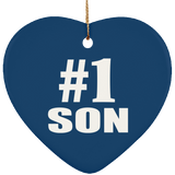 Number One #1 Son - Heart Ornament