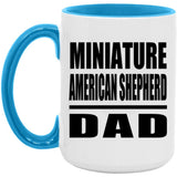 Miniature American Shepherd Dad - 15oz Accent Mug Blue