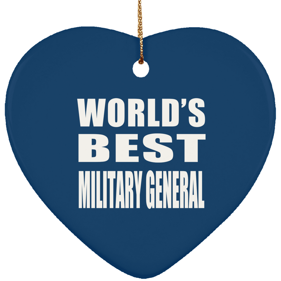 World's Best Military General - Heart Ornament