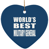 World's Best Military General - Heart Ornament